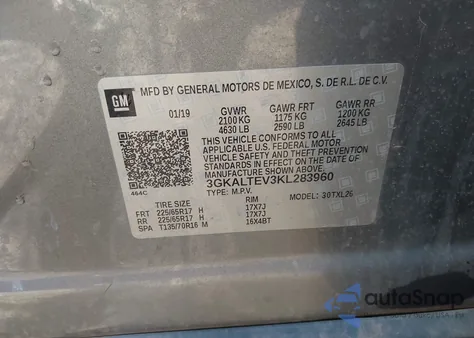 2019 GMC Terrain Sle from USA, damaged, VIN 3GKALTEV3KL283960